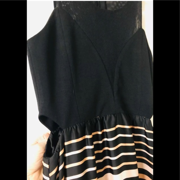 Like Mynded Dress size M Colourful Summer Mesh Maxi Boho Asymmetric Hem striped - Picture 6 of 14